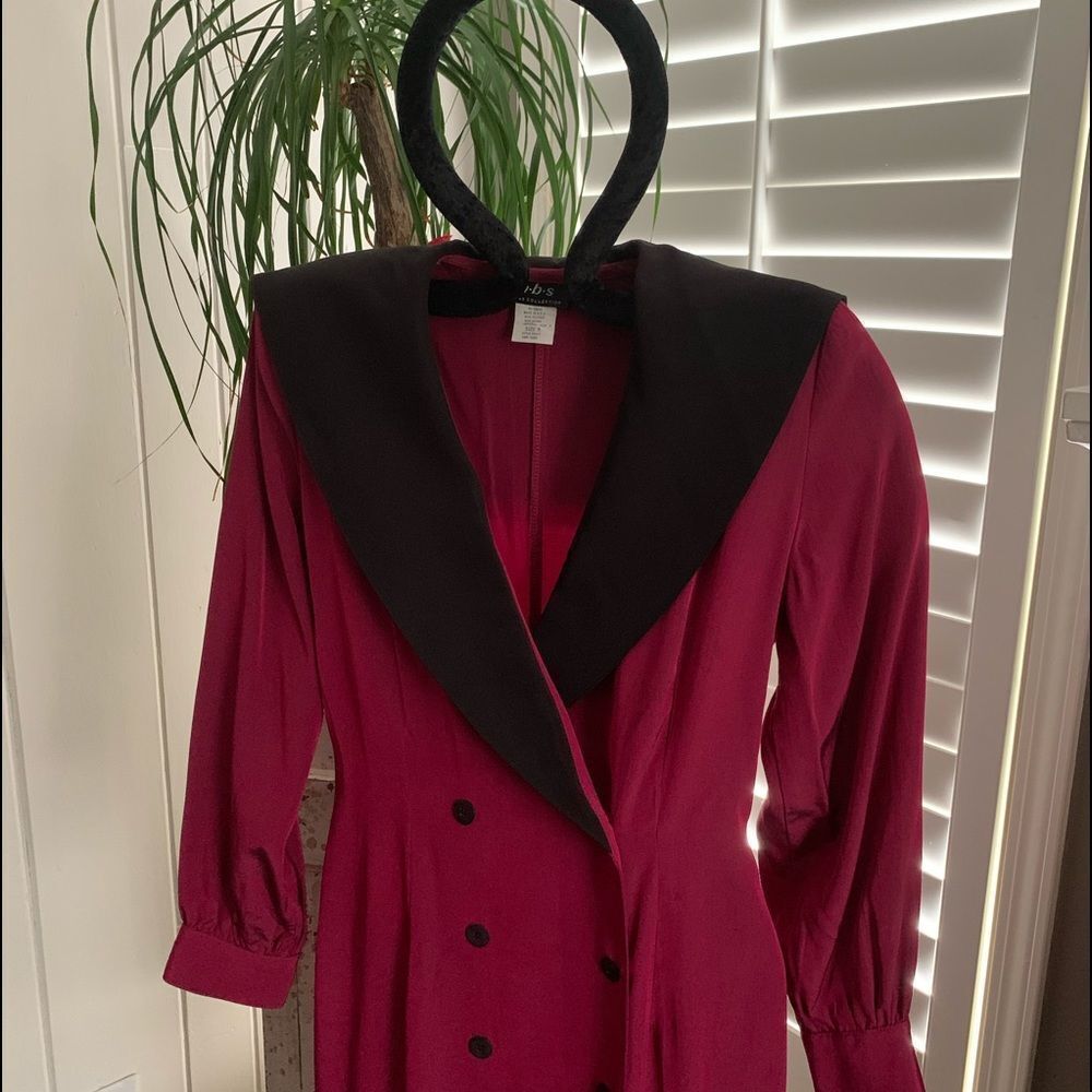 Vintage double breasted Midi Red dress